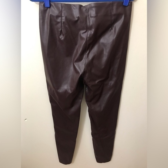 H&m Womens Faux Leather High Waist Solid Elasticized Waistband Leggings Size 12 - Picture 9 of 12